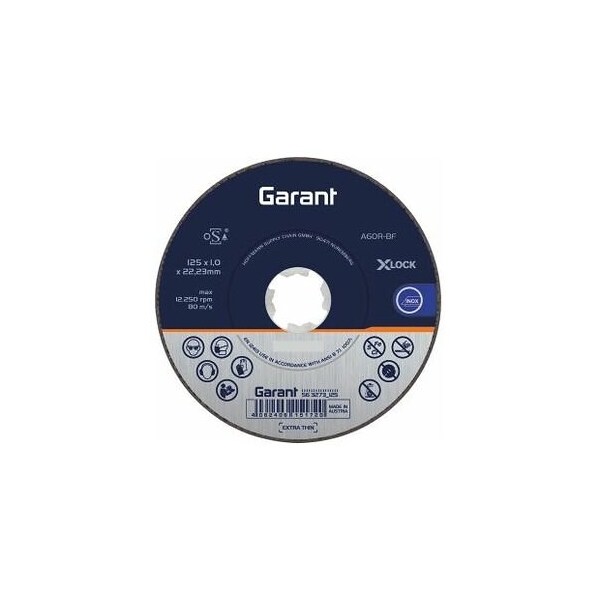 Garant Cutting disc, 125 mm Dia, 1 mm Thick, 22.23 mm Arbor Hole Size, Aluminum Oxide, X-LOCK system Series 563273 125 - main
